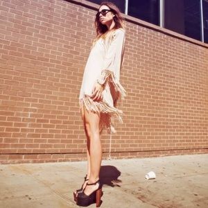 Zara Silk Fringe Tunic Size M seen on Fashiontoast